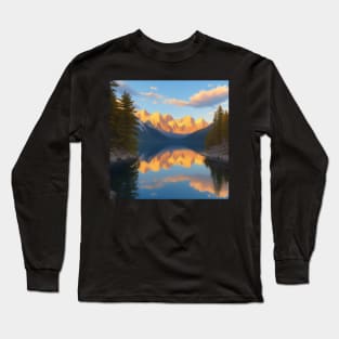 Mountain Lake at Golden Hour Long Sleeve T-Shirt